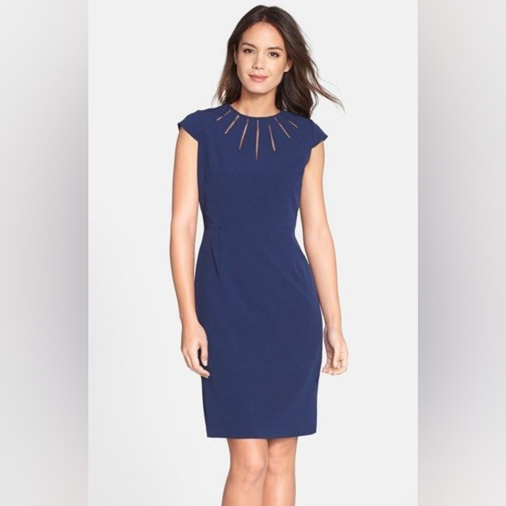 Adrianna Papell Midnight Blue Midi Dress